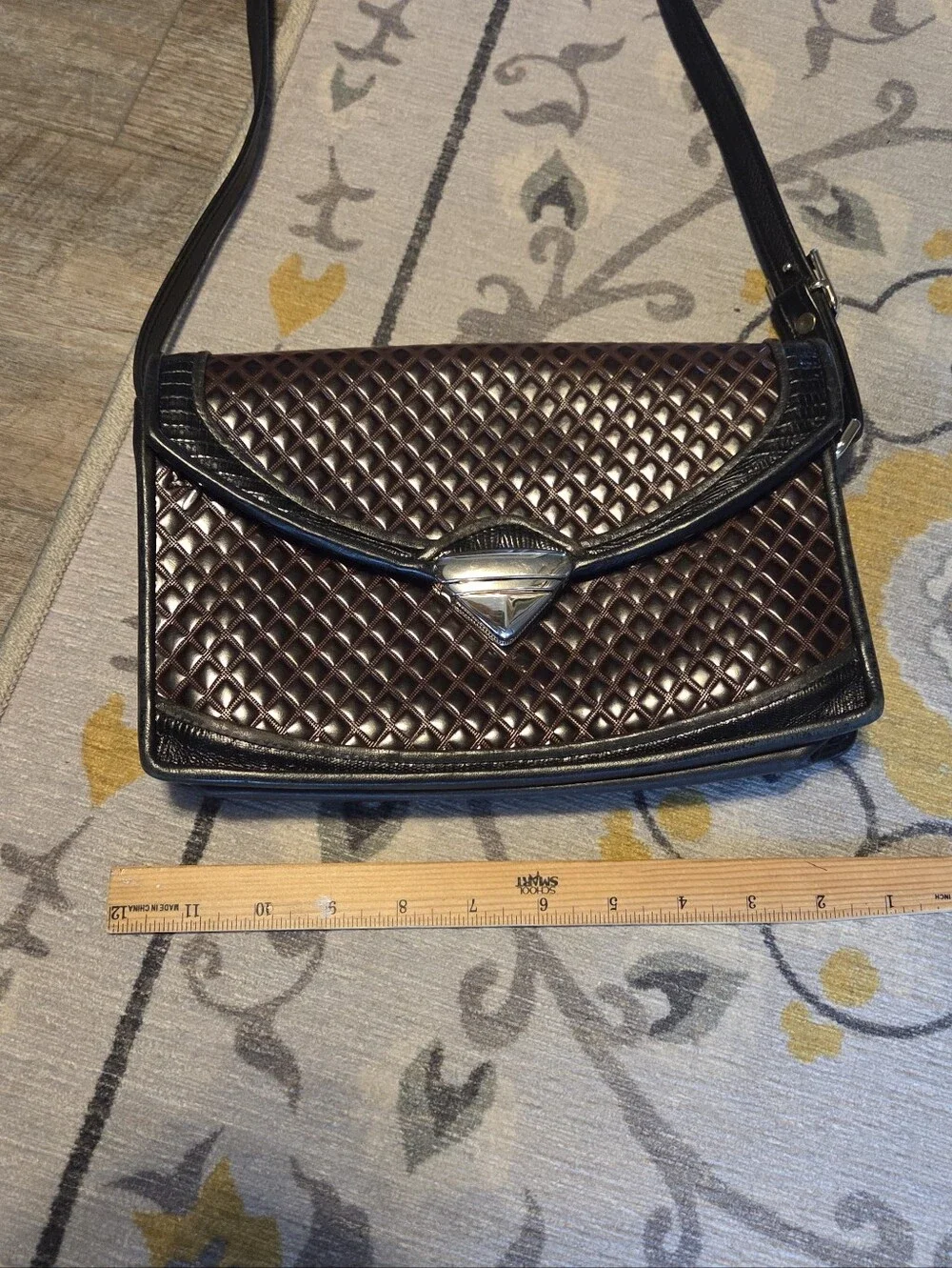 Leather Crossbody Bag Silver And Gold Hardware